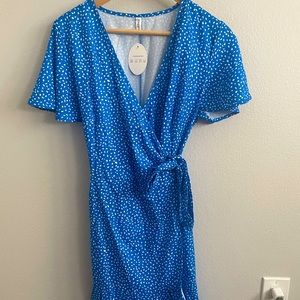 Blue wrap Summer vacation Dress